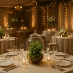 Como decorar casamentos usando terrários fechados pequenos de vidro