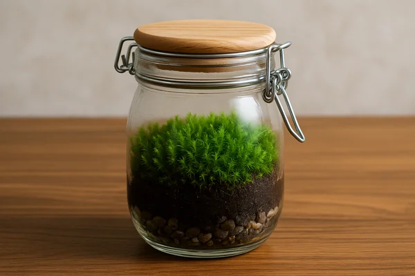 Como montar terrário fechado com musgo tropical em vidro pequeno