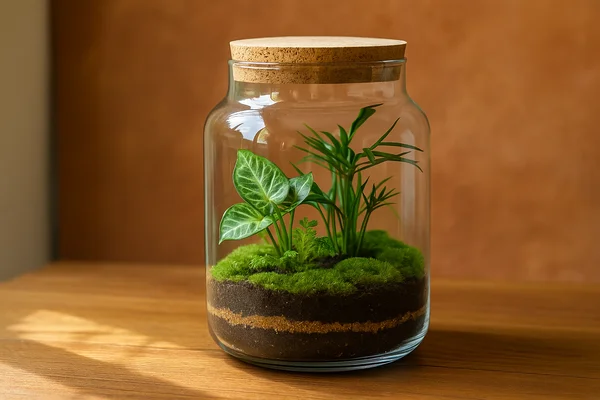 Como usar substrato orgânico em terrários fechados de vidro transparente