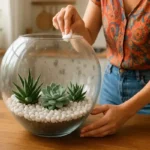 Como remover mofo em terrário fechado de suculentas e pedras brancas
