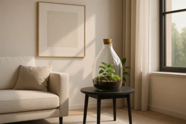 Terrários fechados minimalistas como substitutos de arranjos florais tradicionais
