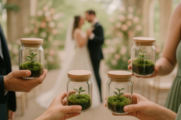 Ideias de terrários fechados como lembrancinhas sustentáveis para eventos