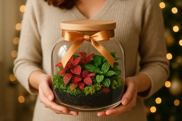 Terrários fechados como presentes de aniversário personalizados