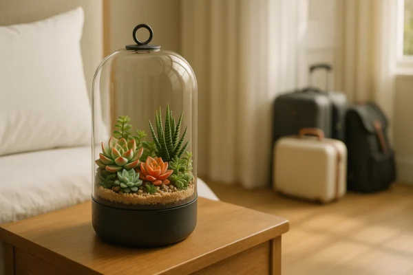 Terrário fechado em duplo recipiente (cápsula térmica)