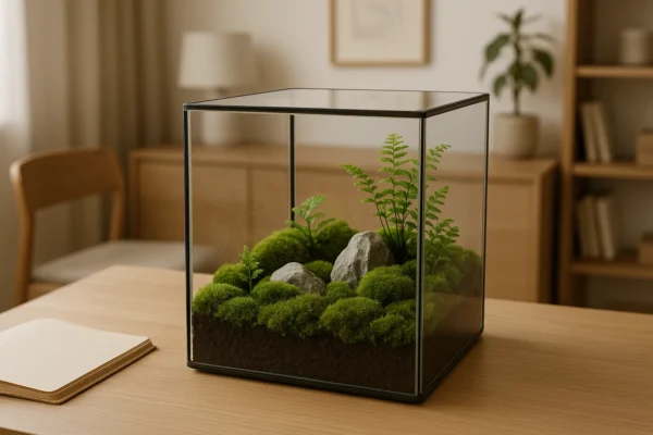 Terrários no estilo Japandi: calma funcional em pouca luz